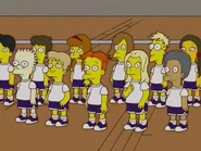 Wearing gym clothes.