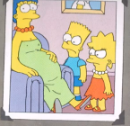 Marge pregnant with Maggie while Lisa and Bart are jealous