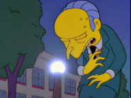 Burns has been shot by Maggie Simpson