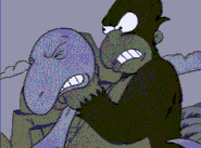 Mon.gif (489 KB) King Homer strangling an Allosaurus in Treehouse of Horror III