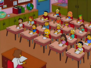 Two kids have no test sheets; globe colors are wrong