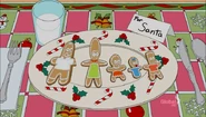 Homer Marge Lisa Maggie and Bart as Cookies and Milk, For Santa