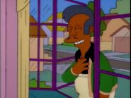 Apu at the Simpsons' window