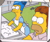 Homer and Marge working