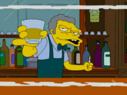 Moe preparando o Drink me esqueça