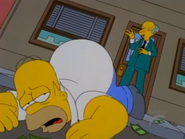 Burns laughing at Homer's accident