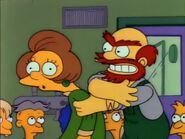 Edna Krabappel being slapped by Groundskeeper Willie.