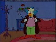 Krusty in a mackintosh