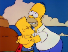 Bart and Homer hugging