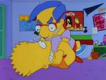 Bart and his best friend Milhouse fighting