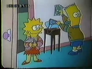 In the early prototype version, Bart and Lisa wear coats to school, and Lisa brings along some of her books. Bart yet again has a twister mouth.
