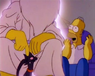 Homer sits with God.