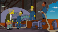 Smithers forcing Homer, Lenny and Carl to fix the electric generator