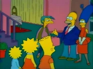 Marge and Homer say "goodbye" to the children.