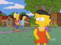 Lisa no campus com suas novas amigas