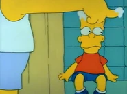 Homer wants Bart to get out.