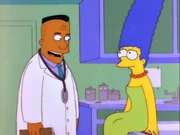 Hibbert podczas badania ciężarnej 