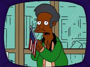 Apu with a United States flag