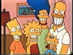 Homer with the entire Simpson family posing for their family portrait.