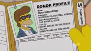 Homer's sperm donor profile (under the name of Thad Supersperm), from "Adventures in Baby-Getting". Note that it says that his eyes are black.