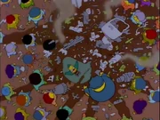 A picture of Krusty with his beard the same color as his skin