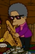 Lewis plays the sax