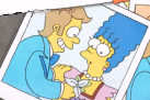 Homer giving Marge a flower