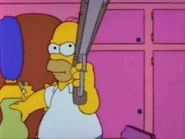 Homer wielding his shotgun.