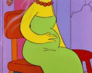 Maggie coughing in Marge's womb