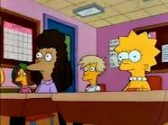 Janey com Lisa e outros colegas da segunda série na sala de aula