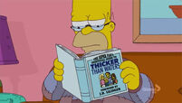 Homer is reading a book to become a better father