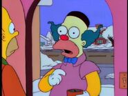 Krusty collecting for the Brotherhood of Jewish Clowns