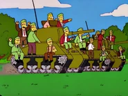 The army tanks in The Sweetest Apu. (Based off the M4 Sherman)