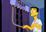 Frank Grimes is electrocuted.