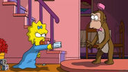 Maggie and Mr.Teeny in the Simpsons Movie