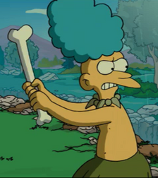 Mel whacking the dome with his bone.