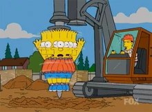 Bart protestando contra o museu