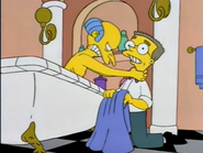 Mr.Burns chokes Smithers.