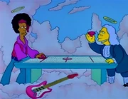 Jimi Hendrix e Benjamin Franklin no céu