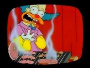 Television's best-loved blooper: Krusty's infamous heart attack of 1986.