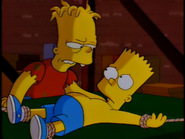 Bart being captured and tied up by Hugo