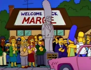 Jimmy Carter's Statue altered to look like Marge in "Marge in Chains".