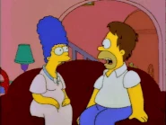 Homer's reaction upon learning that Marge was pregnant the first time.