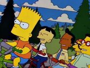 Bart gets annoyed with the nerds singing.