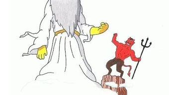 Simpsons Drawing 57 - God & Devil