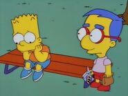 Milhouse meets his future best friend Bart.