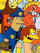 Eddie with darker skin on the official Simpsons puzzle and poster collage