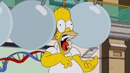 Homer getting his head smashed by a Newton's cradle