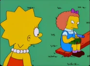 Lisa Greeting Francine. Lisa protects herself from being bullied.