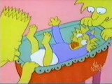 Bart Simpson, and Lisa Simpson gathering round Maggie Simpson.